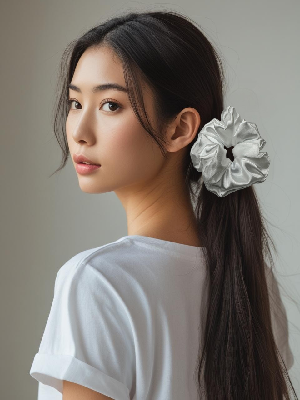 Scrunchie - White Satin