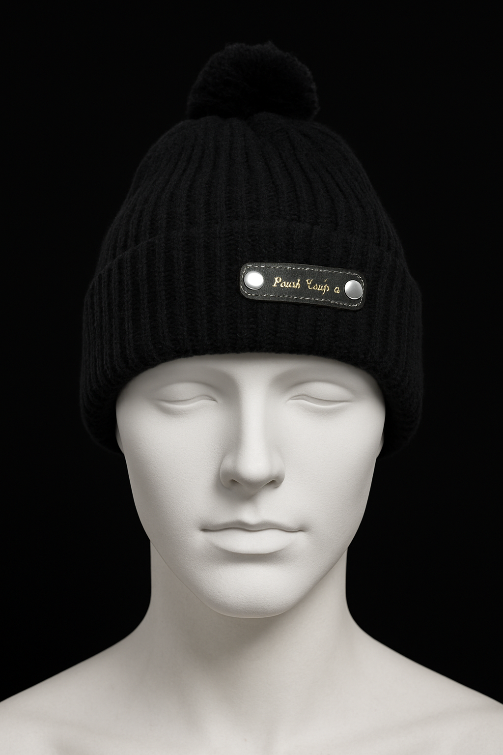 Cozy Handmade Black Knit Beanie