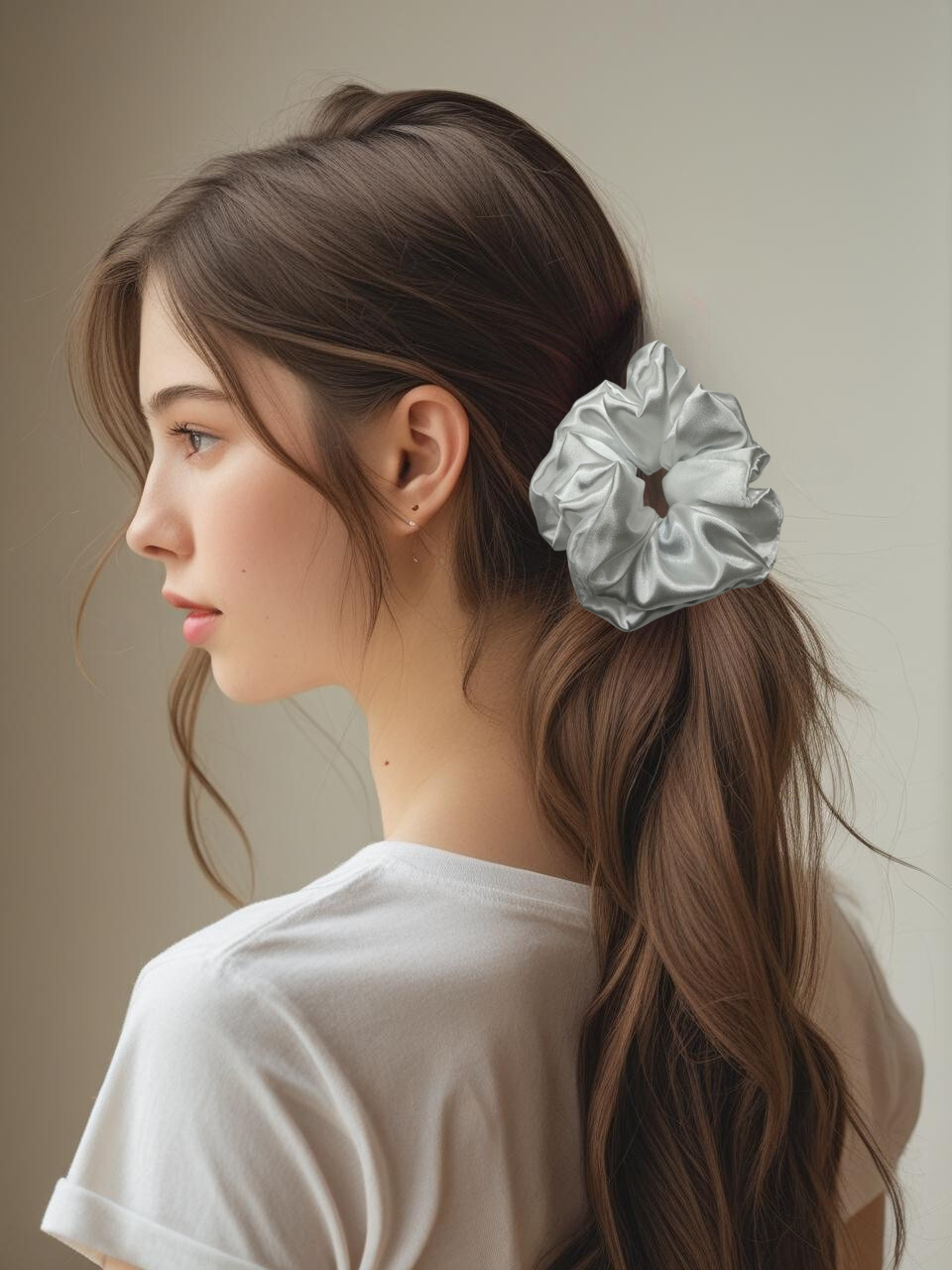 Scrunchie - White Satin