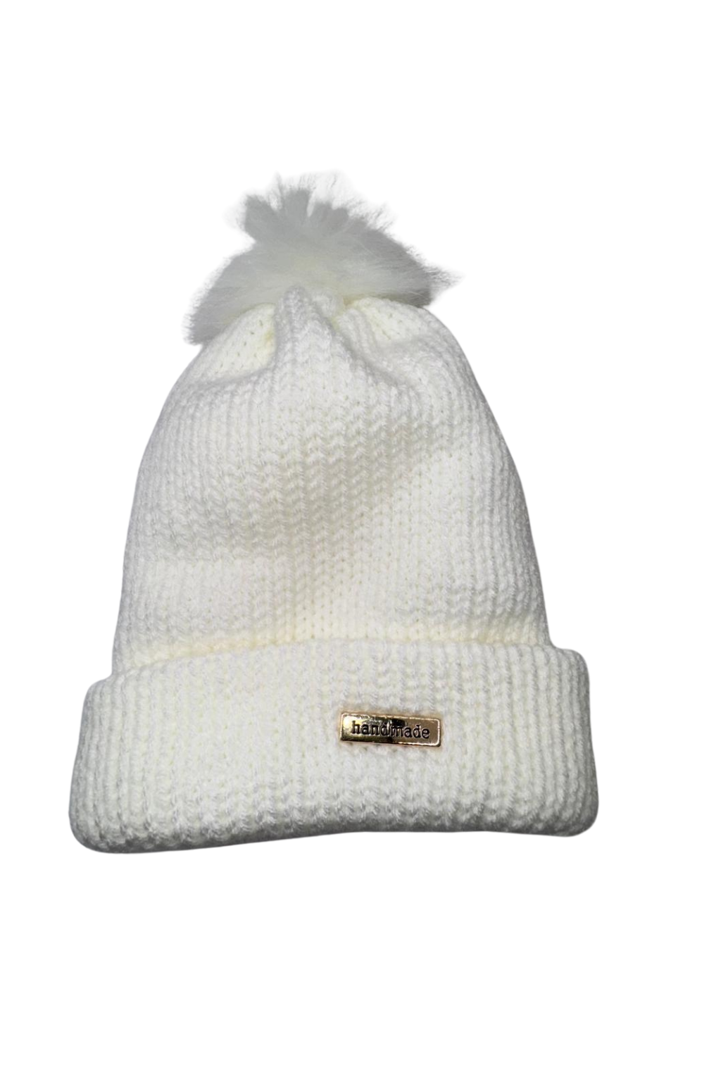 Cozy Handmade White Knit Beanie