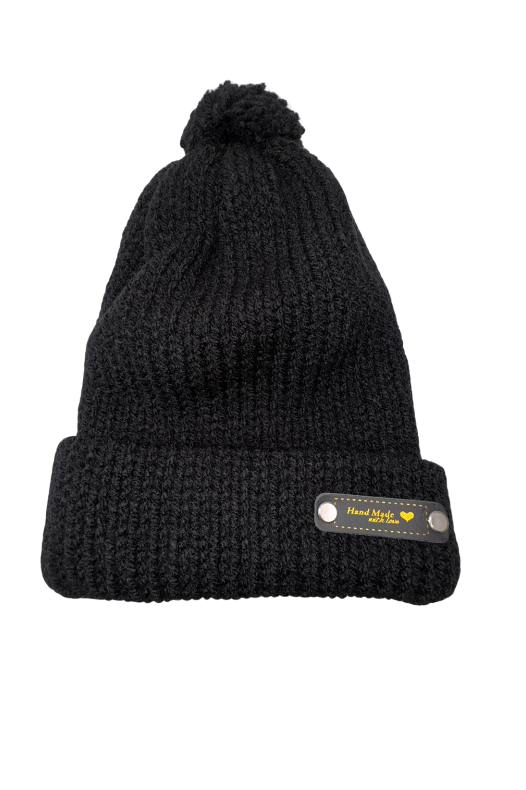 Cozy Handmade Black Knit Beanie