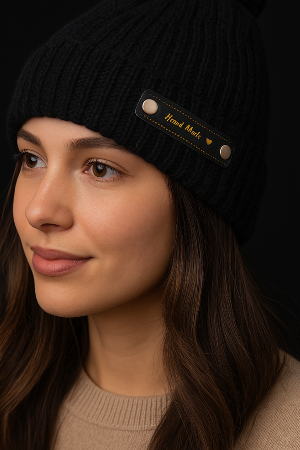 Cozy Handmade Black Knit Beanie