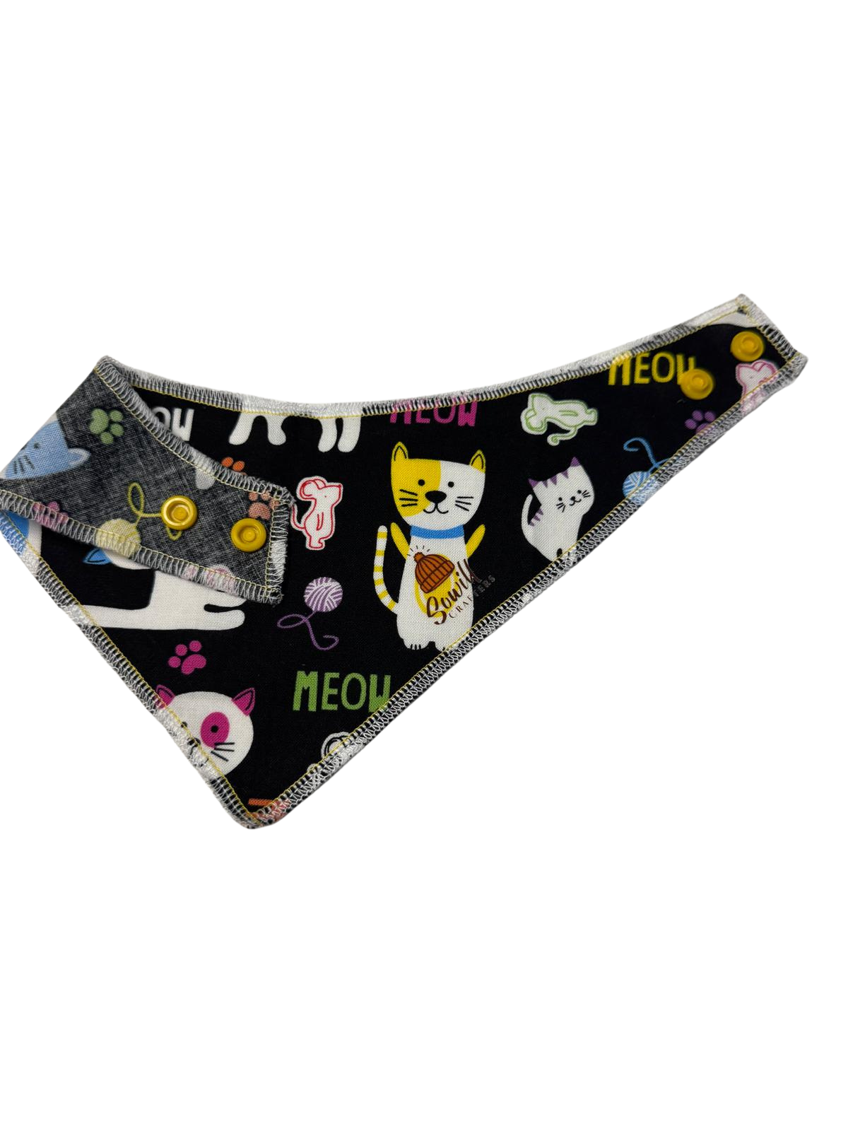 Meow Cat Bandana Sigle Button