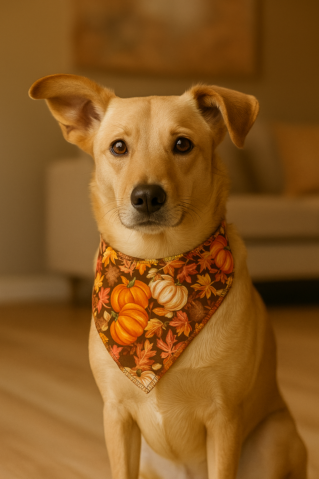 Fall Pumpkin Harvest Dog Bandana – Snap-On Style