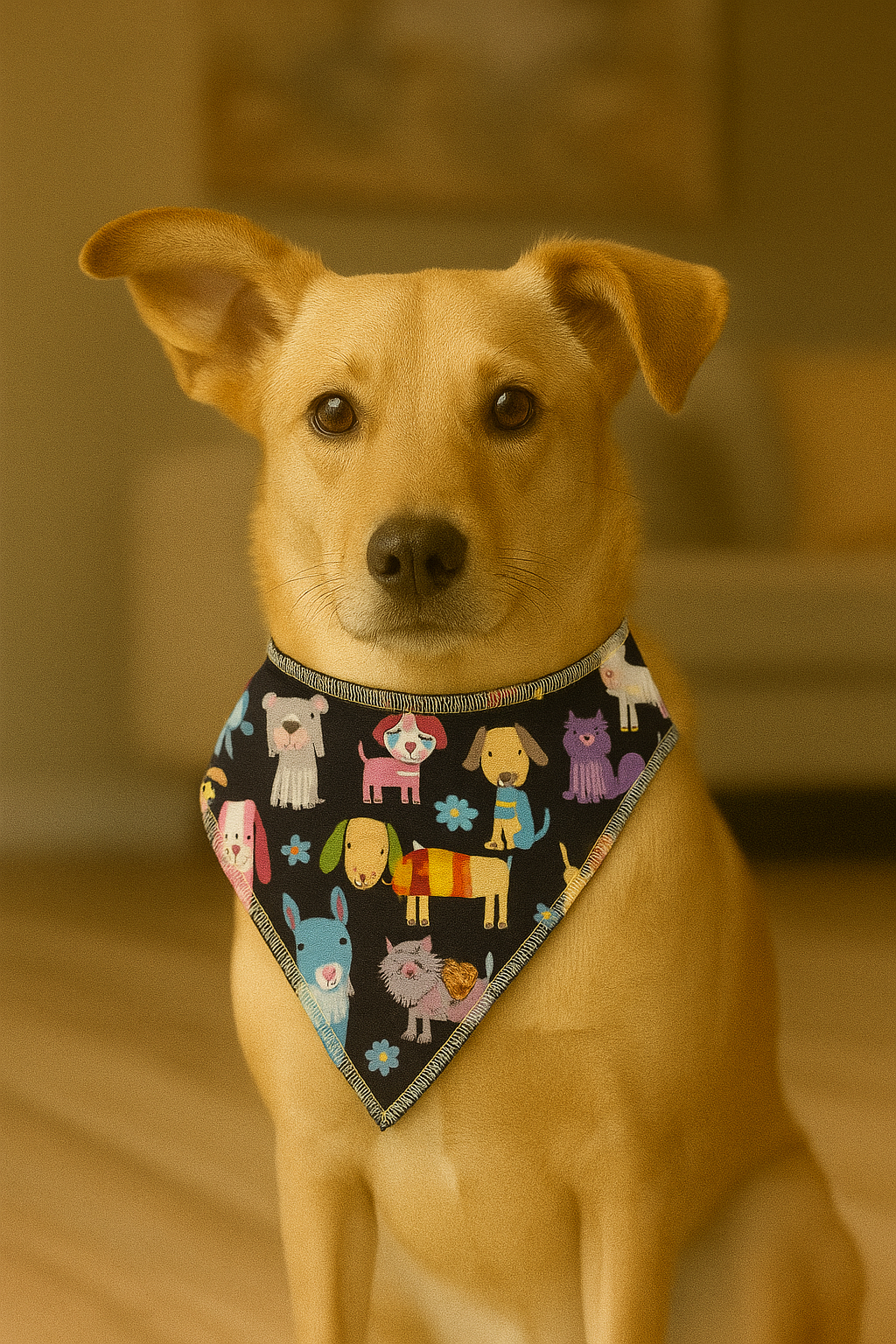 Colorful Dog Friends Bandana – Snap-On Style