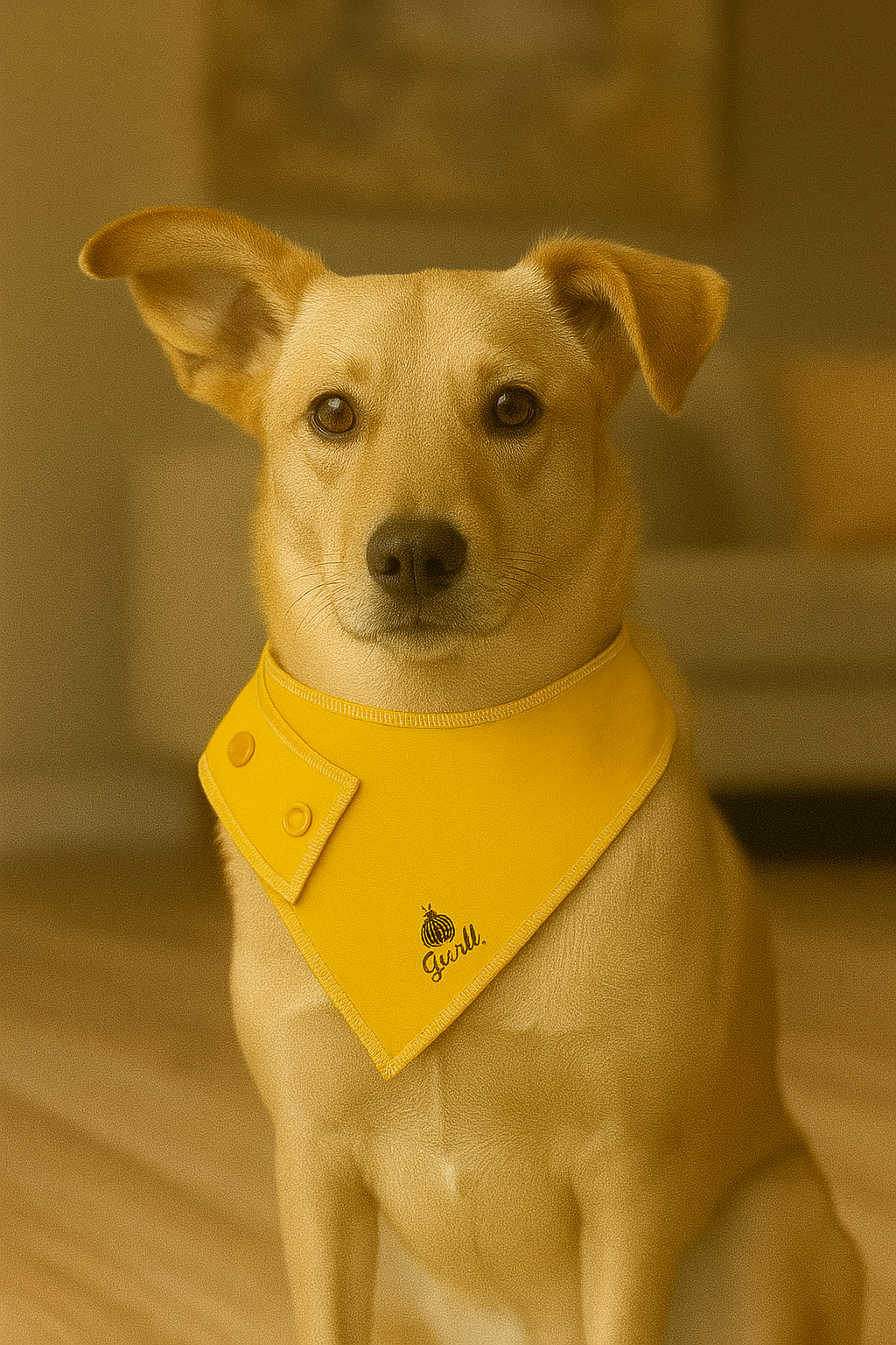 Sunny Yellow Classic Dog Bandana – Snap-On Style