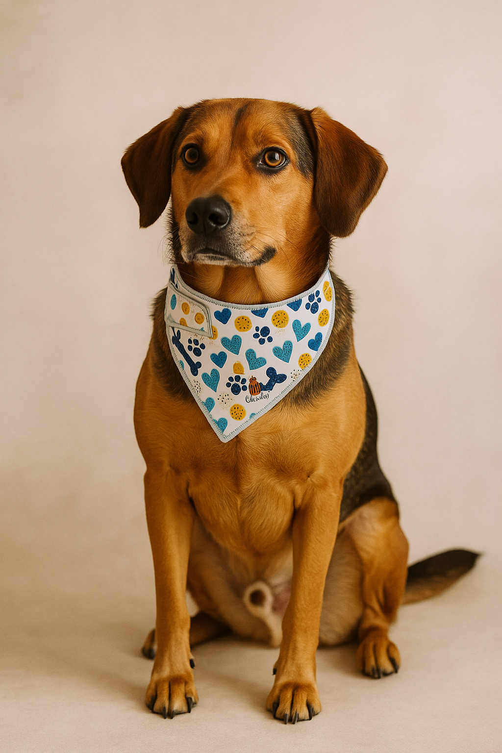 “Paws & Hearts” Bandana Single Button