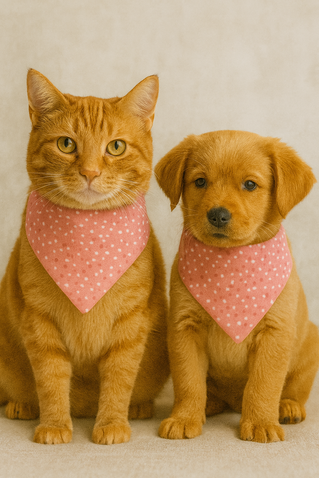 Pink Dots Bandana – Sweet & Stylish for Cats and Puppies