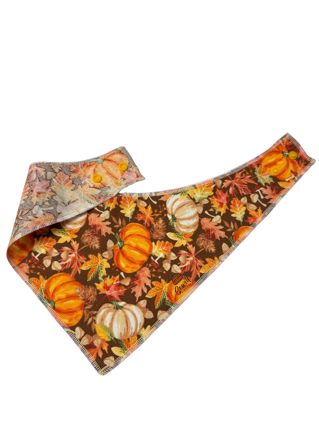 Fall Pumpkin Harvest Dog Bandana – Snap-On Style